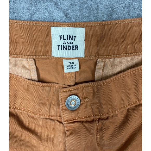 Flint And Tinder Pants Mens 34 Burnt Orange Chino Tapered USA - Picture 9 of 13